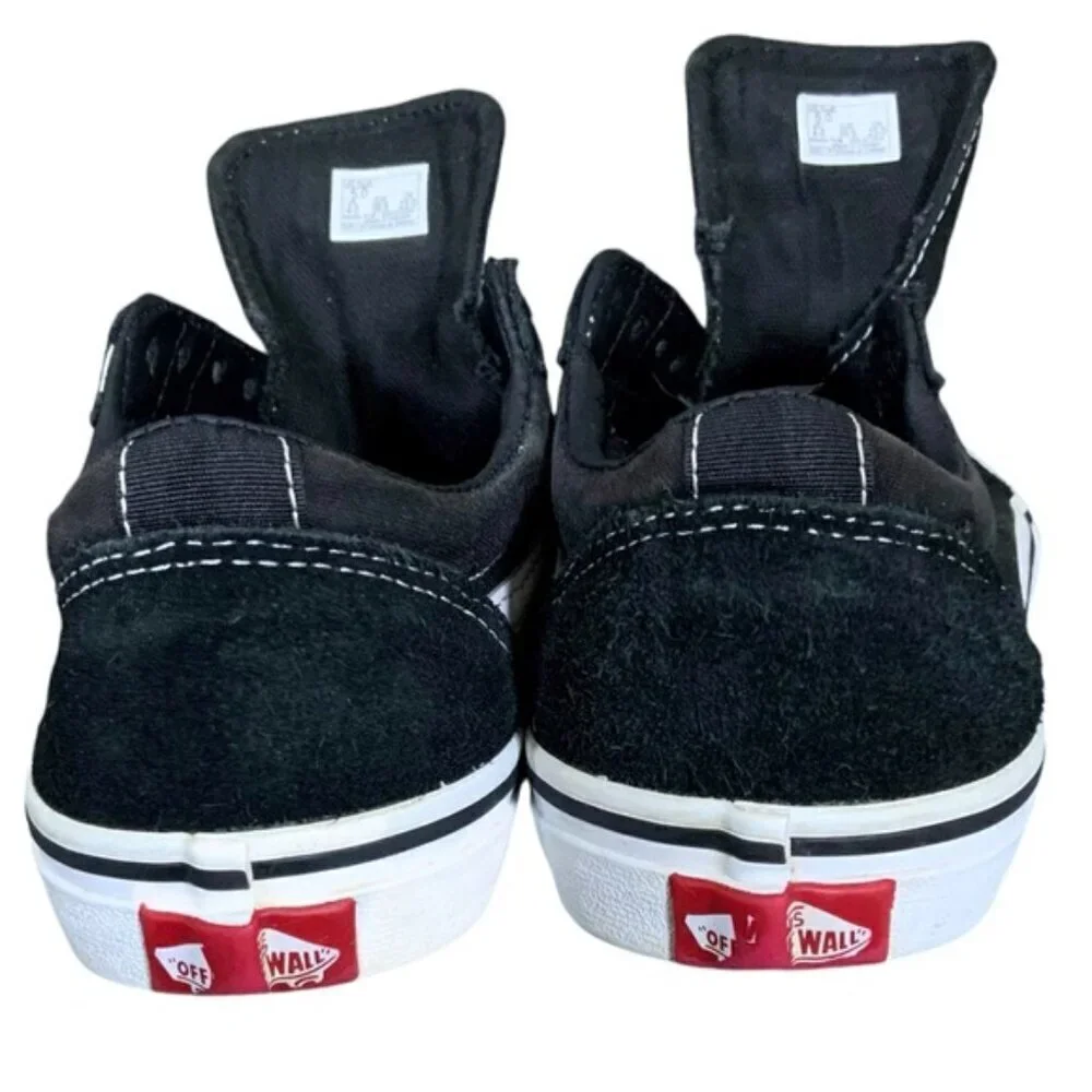 VANS Old Skool Suede Low Skate Sneakers Lace Up Off The Wall Black/White Sz 5